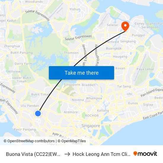 Buona Vista (CC22|EW21) to Hock Leong Ann Tcm Clinic map