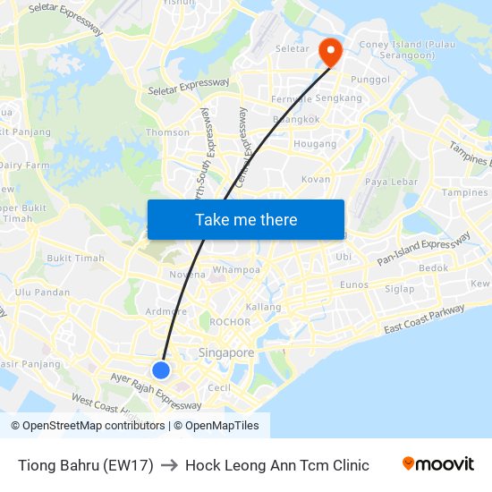 Tiong Bahru (EW17) to Hock Leong Ann Tcm Clinic map