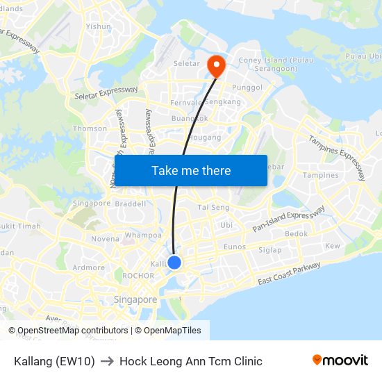 Kallang (EW10) to Hock Leong Ann Tcm Clinic map