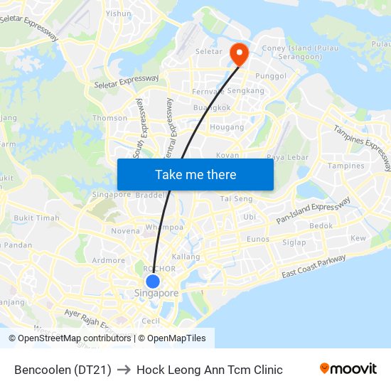 Bencoolen (DT21) to Hock Leong Ann Tcm Clinic map