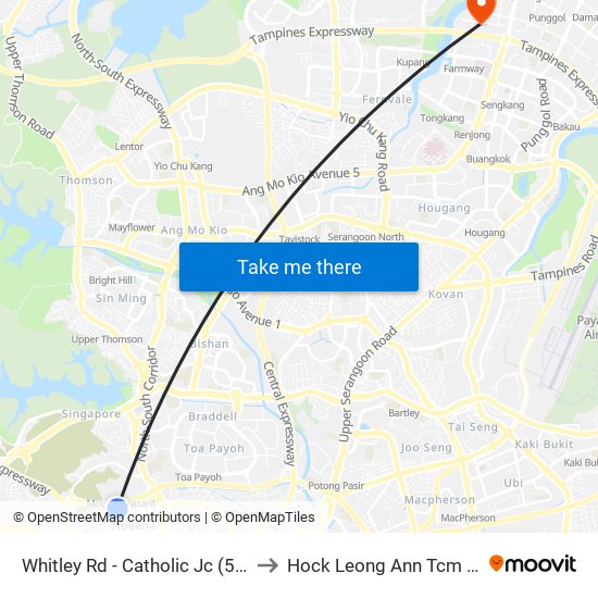 Whitley Rd - Catholic Jc (51099) to Hock Leong Ann Tcm Clinic map