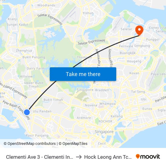 Clementi Ave 3 - Clementi Int (17009) to Hock Leong Ann Tcm Clinic map