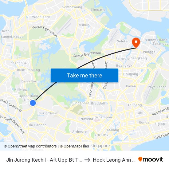 Jln Jurong Kechil - Aft Upp Bt Timah Rd (42259) to Hock Leong Ann Tcm Clinic map