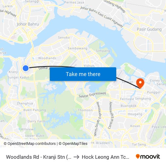 Woodlands Rd - Kranji Stn (45139) to Hock Leong Ann Tcm Clinic map