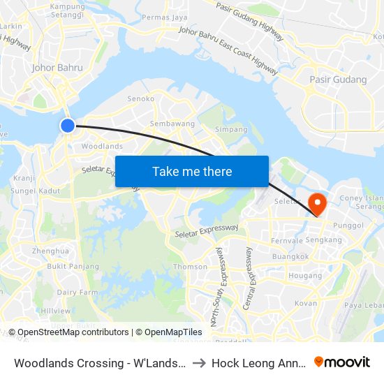 Woodlands Crossing - W'Lands Checkpt (46109) to Hock Leong Ann Tcm Clinic map