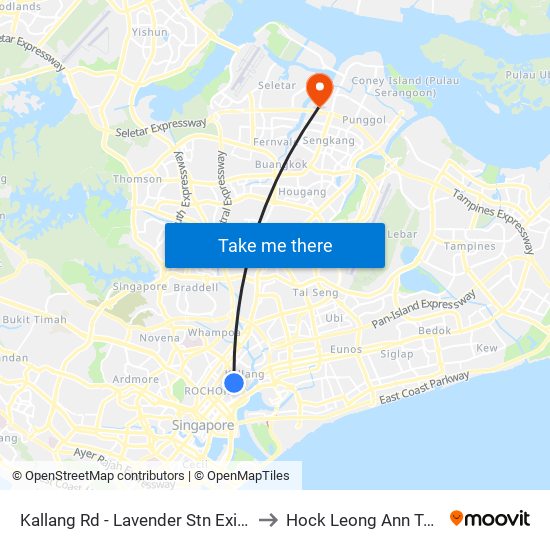 Kallang Rd - Lavender Stn Exit B (01311) to Hock Leong Ann Tcm Clinic map