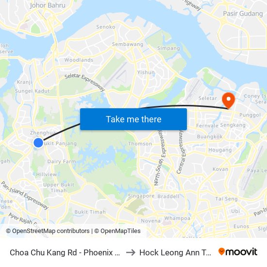 Choa Chu Kang Rd - Phoenix Stn (44141) to Hock Leong Ann Tcm Clinic map