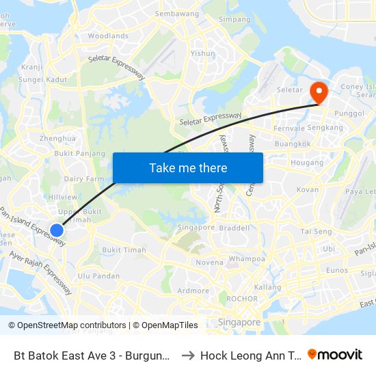 Bt Batok East Ave 3 - Burgundy Hill (42319) to Hock Leong Ann Tcm Clinic map