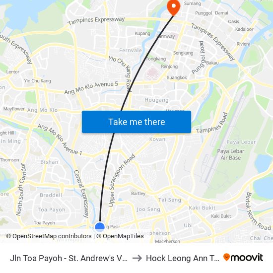 Jln Toa Payoh - St. Andrew's Village (60081) to Hock Leong Ann Tcm Clinic map