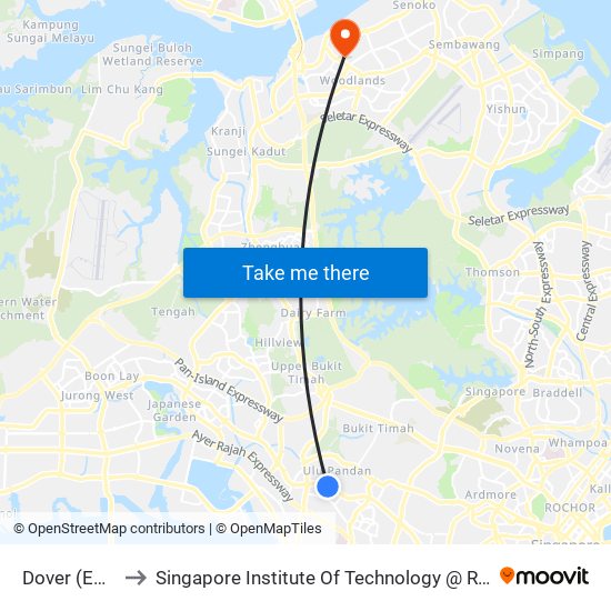 Dover (EW22) to Singapore Institute Of Technology @ Rp (Sit@Rp) map
