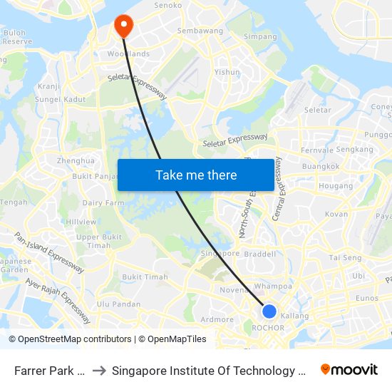Farrer Park (NE8) to Singapore Institute Of Technology @ Rp (Sit@Rp) map