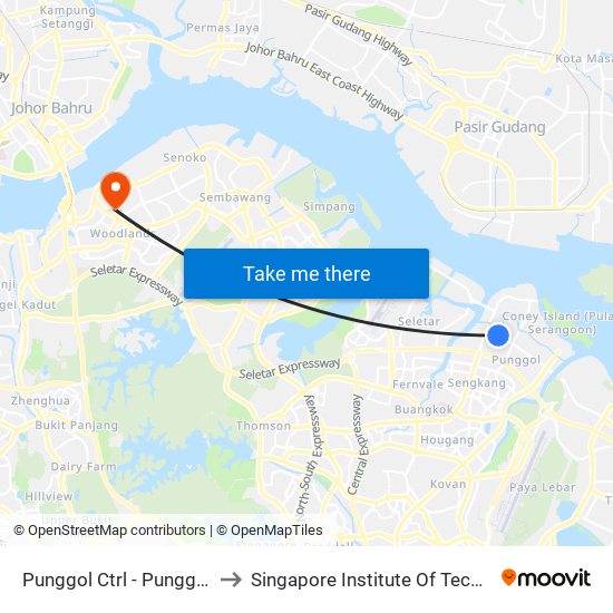 Punggol Ctrl - Punggol Stn/Int (65259) to Singapore Institute Of Technology @ Rp (Sit@Rp) map