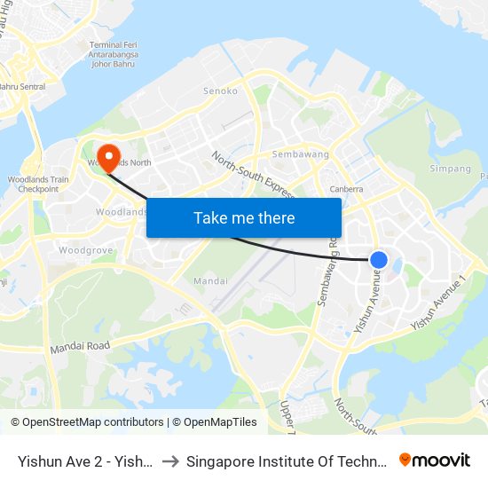 Yishun Ave 2 - Yishun Int (59009) to Singapore Institute Of Technology @ Rp (Sit@Rp) map