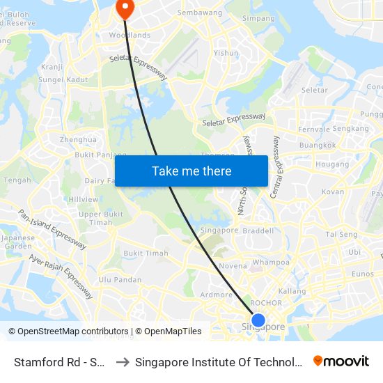 Stamford Rd - Smu (04121) to Singapore Institute Of Technology @ Rp (Sit@Rp) map