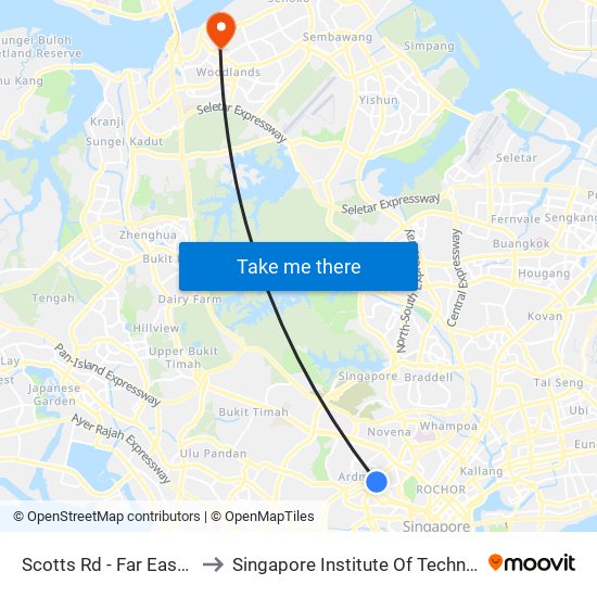 Scotts Rd - Far East Plaza (09219) to Singapore Institute Of Technology @ Rp (Sit@Rp) map