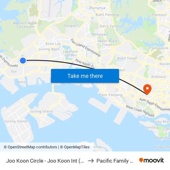 Joo Koon Circle - Joo Koon Int (24009) to Pacific Family Clinic map
