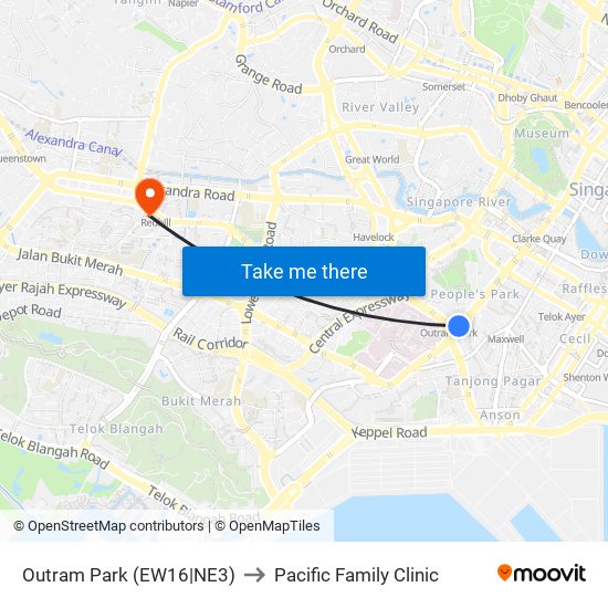Outram Park (EW16|NE3) to Pacific Family Clinic map