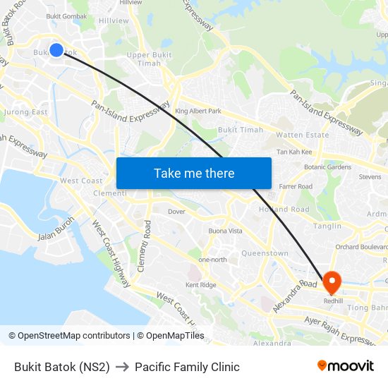 Bukit Batok (NS2) to Pacific Family Clinic map