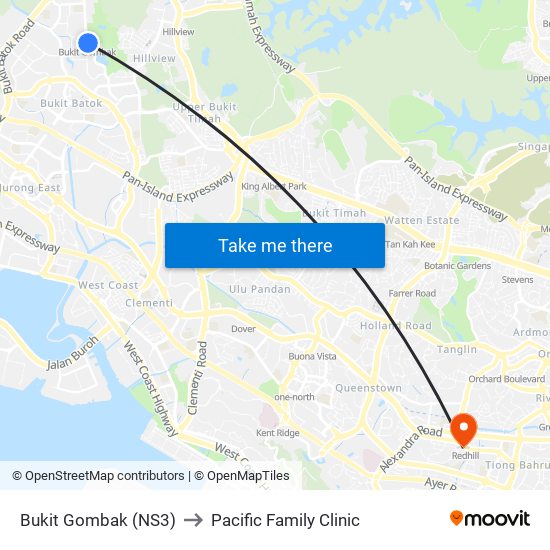 Bukit Gombak (NS3) to Pacific Family Clinic map