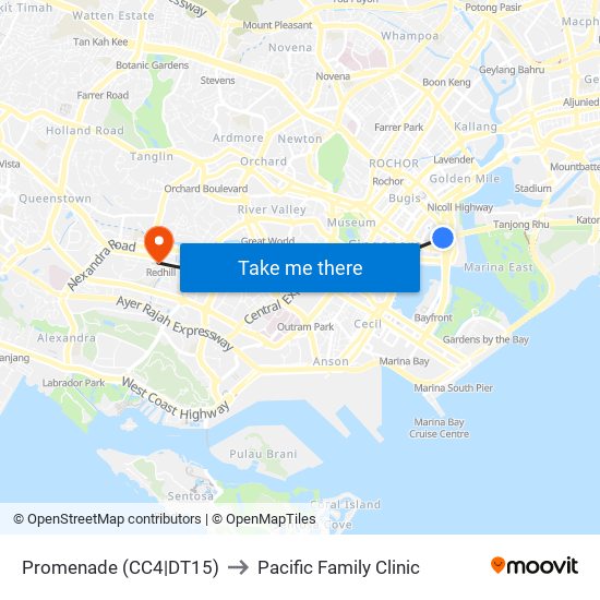 Promenade (CC4|DT15) to Pacific Family Clinic map