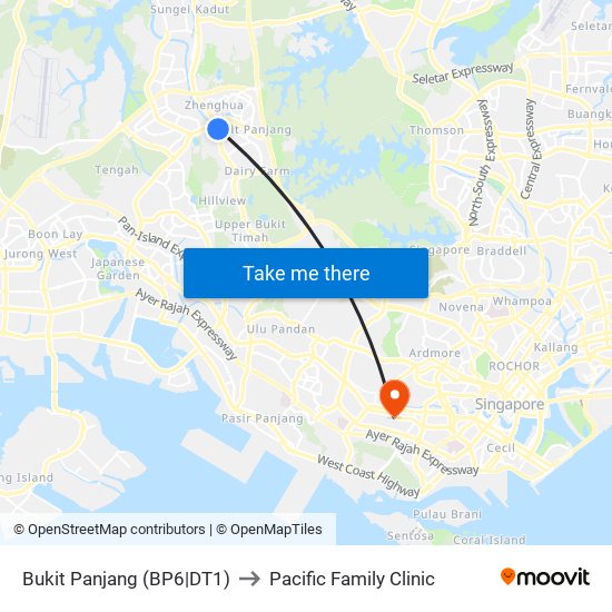 Bukit Panjang (BP6|DT1) to Pacific Family Clinic map