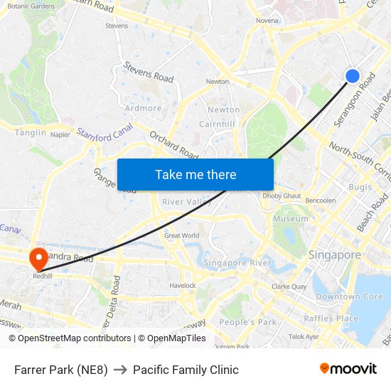 Farrer Park (NE8) to Pacific Family Clinic map
