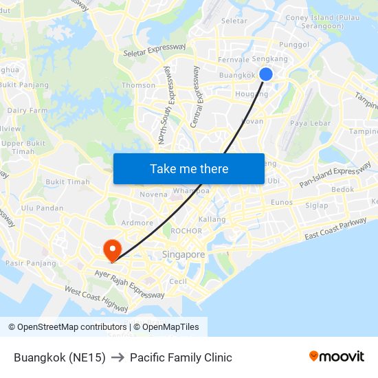 Buangkok (NE15) to Pacific Family Clinic map