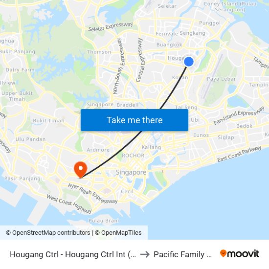 Hougang Ctrl - Hougang Ctrl Int (64009) to Pacific Family Clinic map