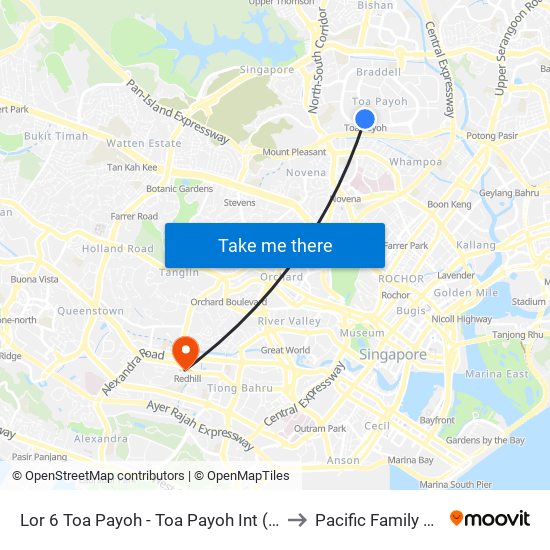 Lor 6 Toa Payoh - Toa Payoh Int (52009) to Pacific Family Clinic map