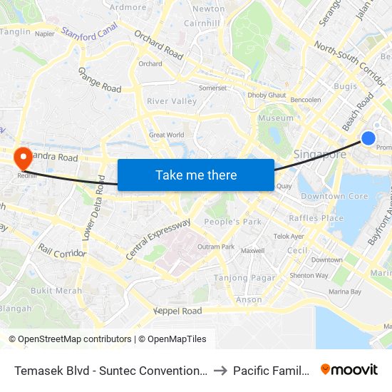 Temasek Blvd - Suntec Convention Ctr (02151) to Pacific Family Clinic map