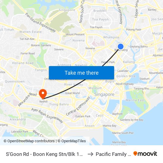 S'Goon Rd - Boon Keng Stn/Blk 102 (60121) to Pacific Family Clinic map