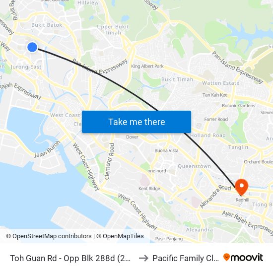 Toh Guan Rd - Opp Blk 288d (28631) to Pacific Family Clinic map