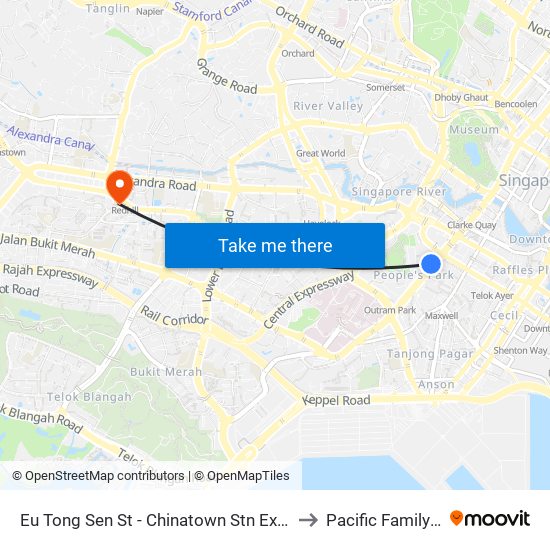 Eu Tong Sen St - Chinatown Stn Exit C (05013) to Pacific Family Clinic map