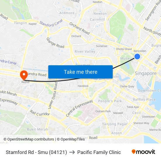 Stamford Rd - Smu (04121) to Pacific Family Clinic map