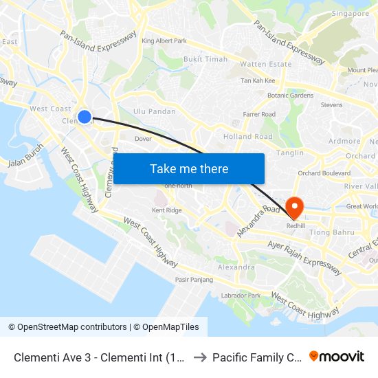 Clementi Ave 3 - Clementi Int (17009) to Pacific Family Clinic map