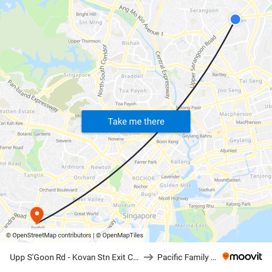 Upp S'Goon Rd - Kovan Stn Exit C (63039) to Pacific Family Clinic map