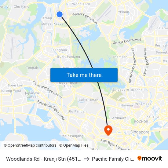 Woodlands Rd - Kranji Stn (45139) to Pacific Family Clinic map