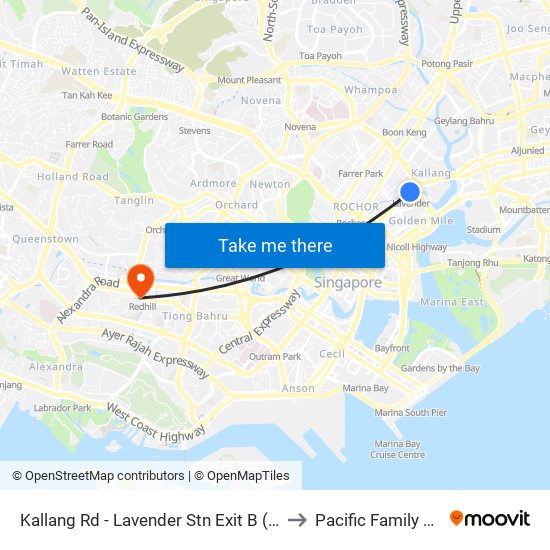 Kallang Rd - Lavender Stn Exit B (01311) to Pacific Family Clinic map