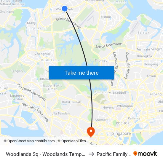 Woodlands Sq - Woodlands Temp Int (47009) to Pacific Family Clinic map