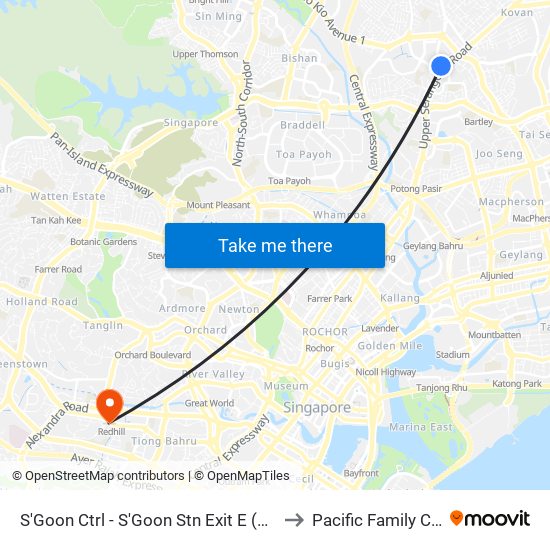 S'Goon Ctrl - S'Goon Stn Exit E (66351) to Pacific Family Clinic map