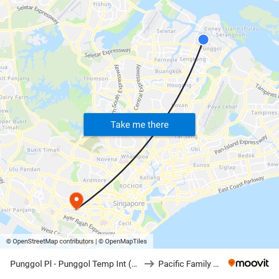 Punggol Pl - Punggol Temp Int (65009) to Pacific Family Clinic map