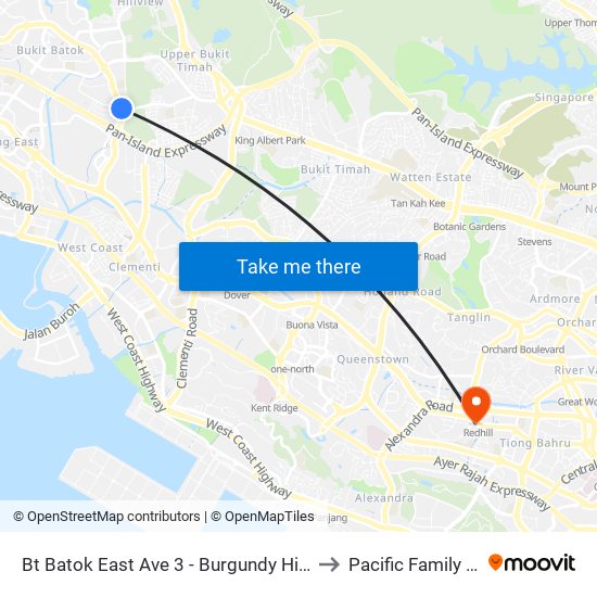 Bt Batok East Ave 3 - Burgundy Hill (42319) to Pacific Family Clinic map