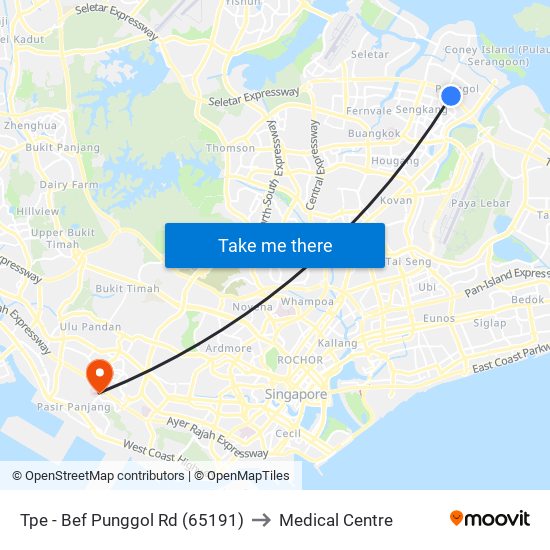 Tpe -  Bef Punggol Rd (65191) to Medical Centre map