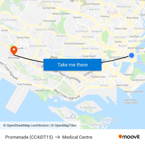 Promenade (CC4|DT15) to Medical Centre map