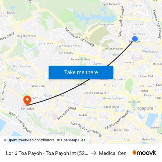 Lor 6 Toa Payoh - Toa Payoh Int (52009) to Medical Centre map