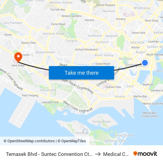 Temasek Blvd - Suntec Convention Ctr (02151) to Medical Centre map