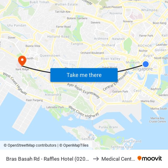 Bras Basah Rd - Raffles Hotel (02049) to Medical Centre map