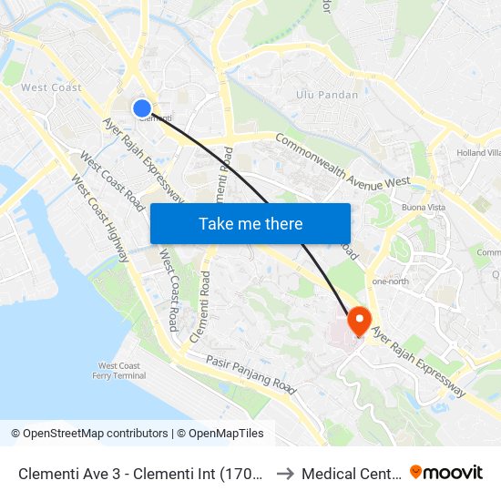 Clementi Ave 3 - Clementi Int (17009) to Medical Centre map