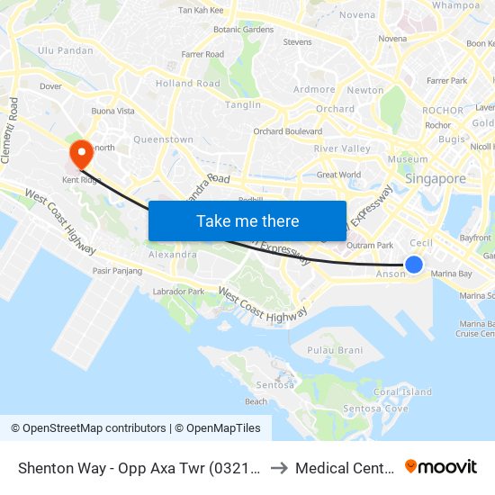 Shenton Way - Opp Axa Twr (03217) to Medical Centre map