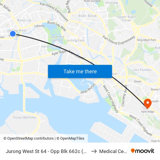 Jurong West St 64 - Opp Blk 662c (22499) to Medical Centre map